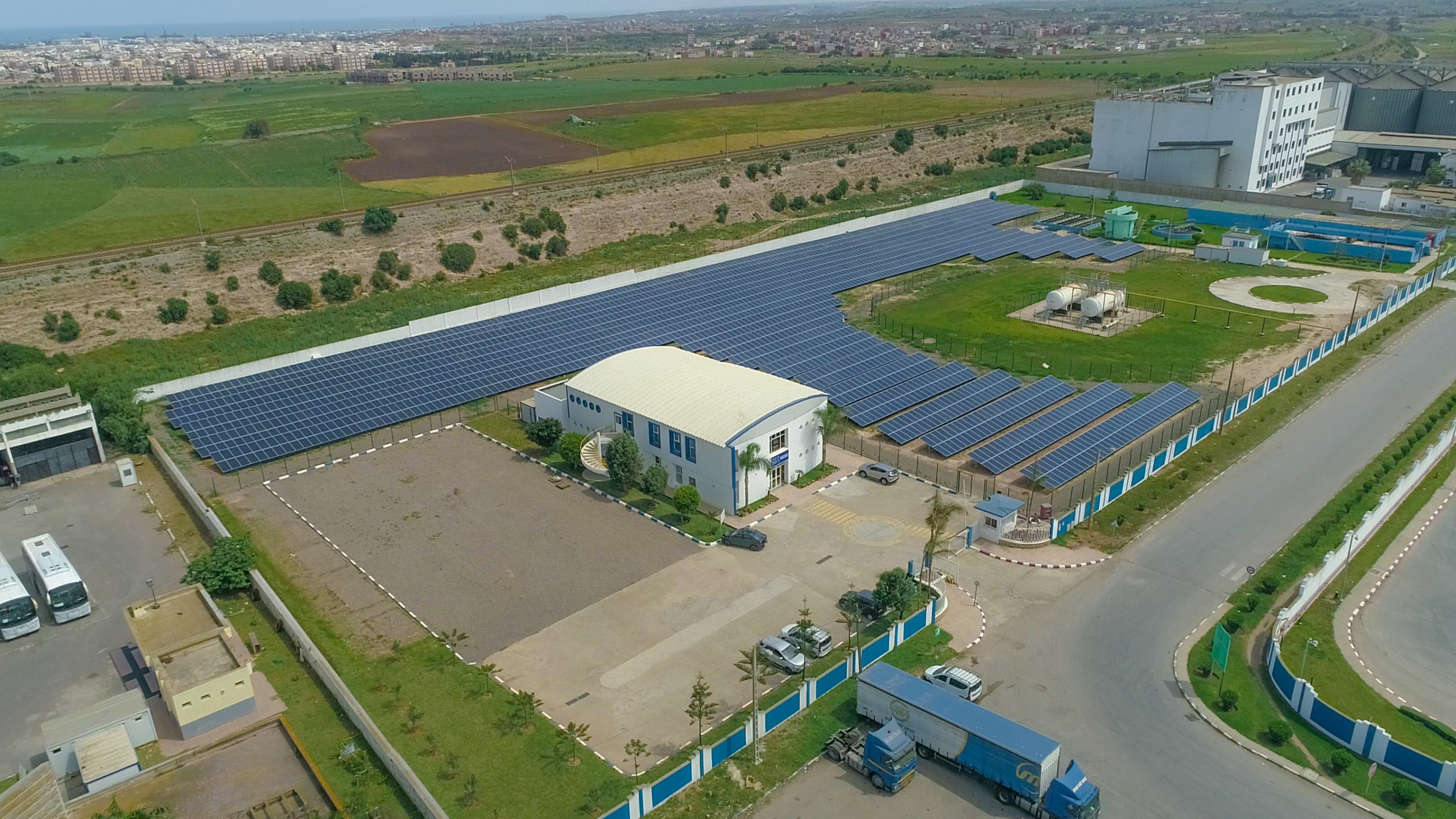 Picture of Qair's solar power plant on Nestlé facility in Morocco
