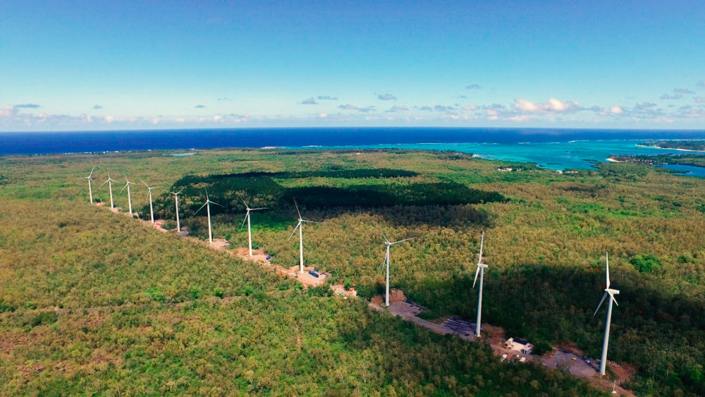 Photo of Qair's Plaine de Roches wind power station in Mauritius