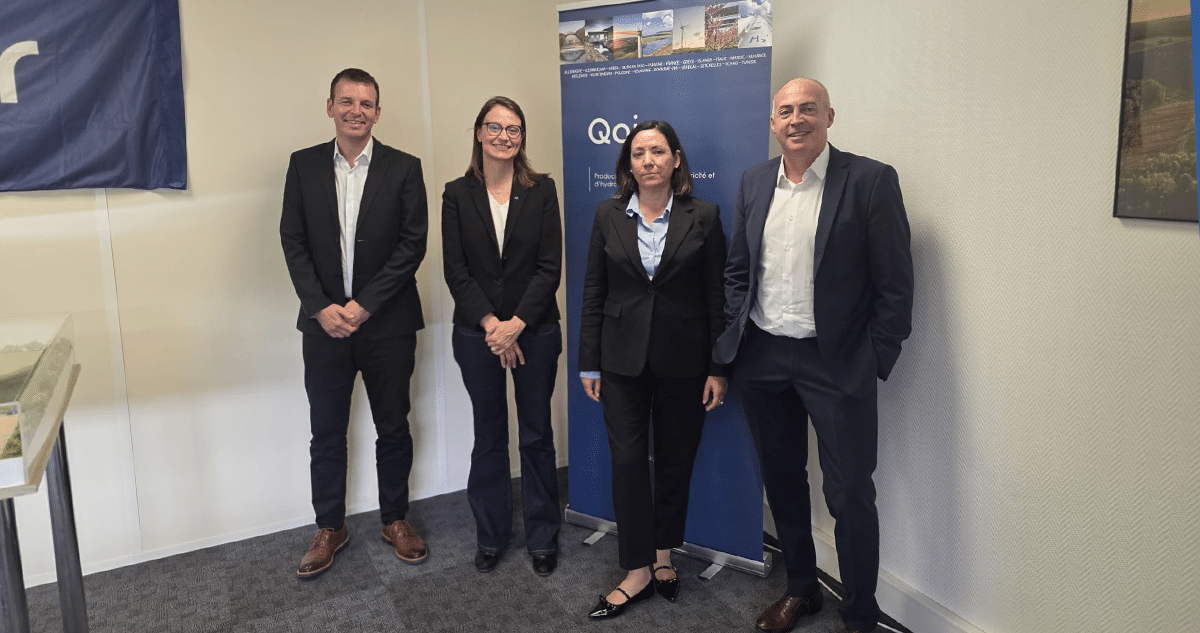 Nicolas Gubry, North France Development Manager at Qair France ; Jessica Larsson, Deputy Head of the European Commission Representation in France ; Dubravka Lalović, Ambassador of Montenegro to France; Charles Lhermitte, Chief Operating Officer of Qair Group and Chairman of the Board of Qair Montenegro.