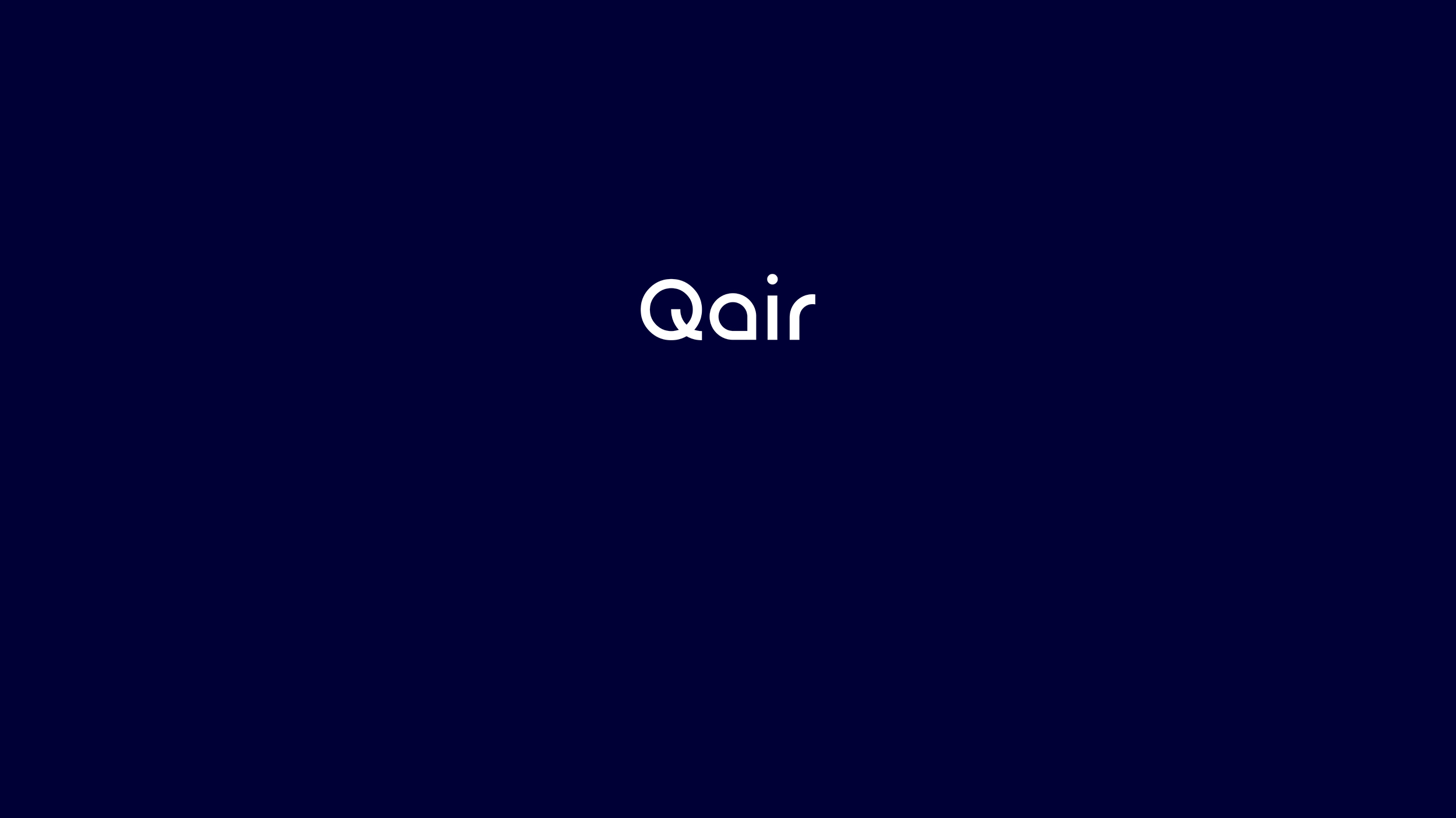 Qair's logo on a blue background